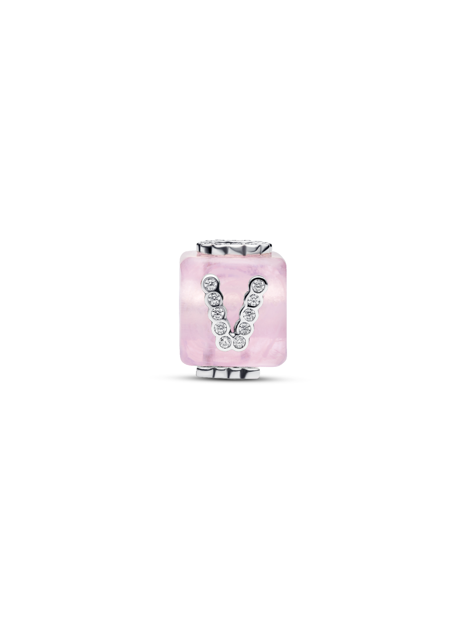 Charm Cube d’amour en verre de Murano rose