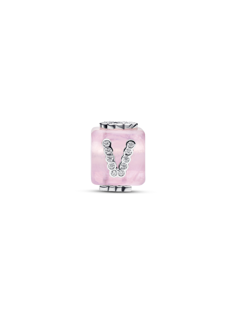 Charm Cube d’amour en verre de Murano rose