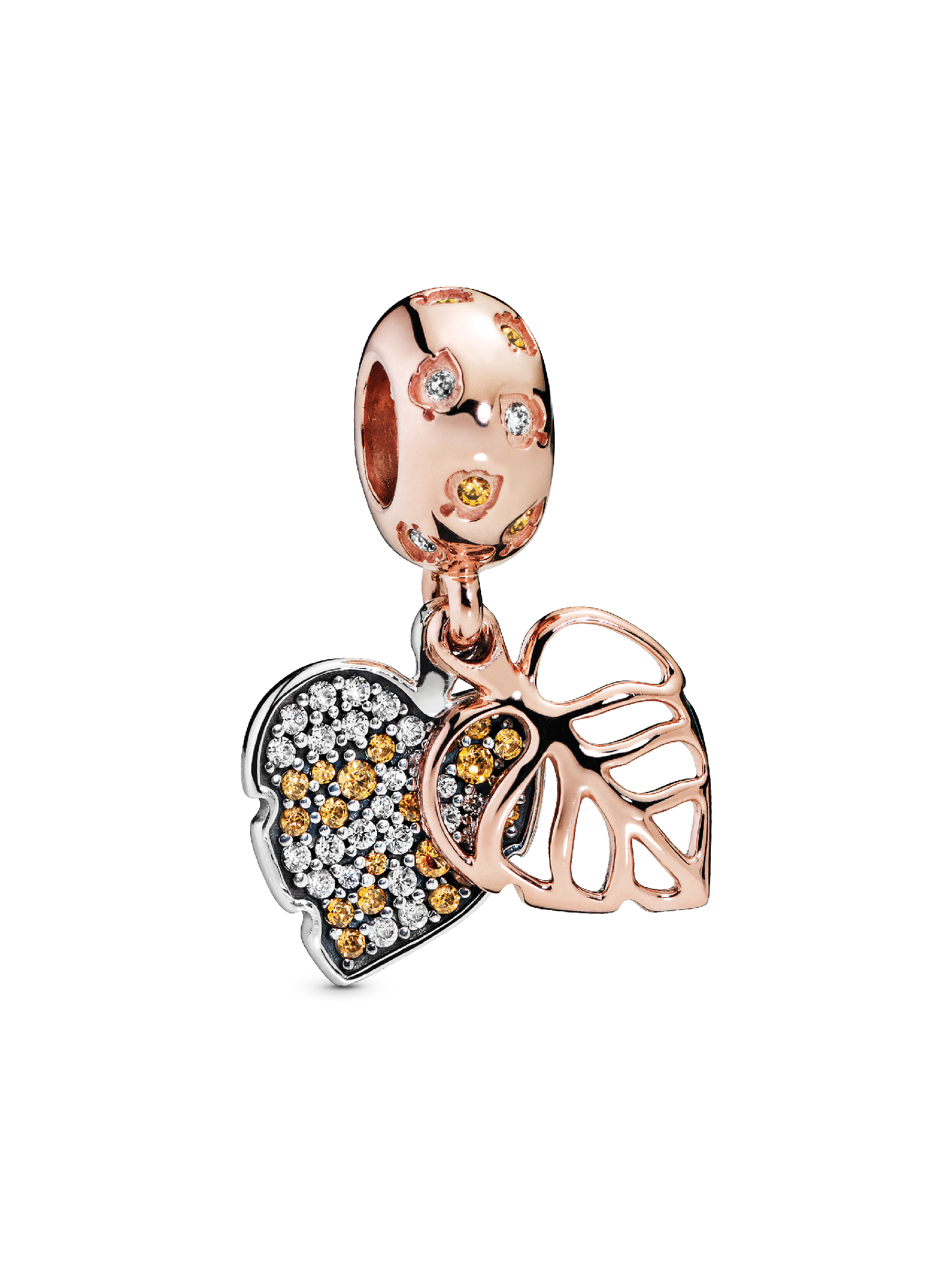 Sparkling Leaves Dangle Charm