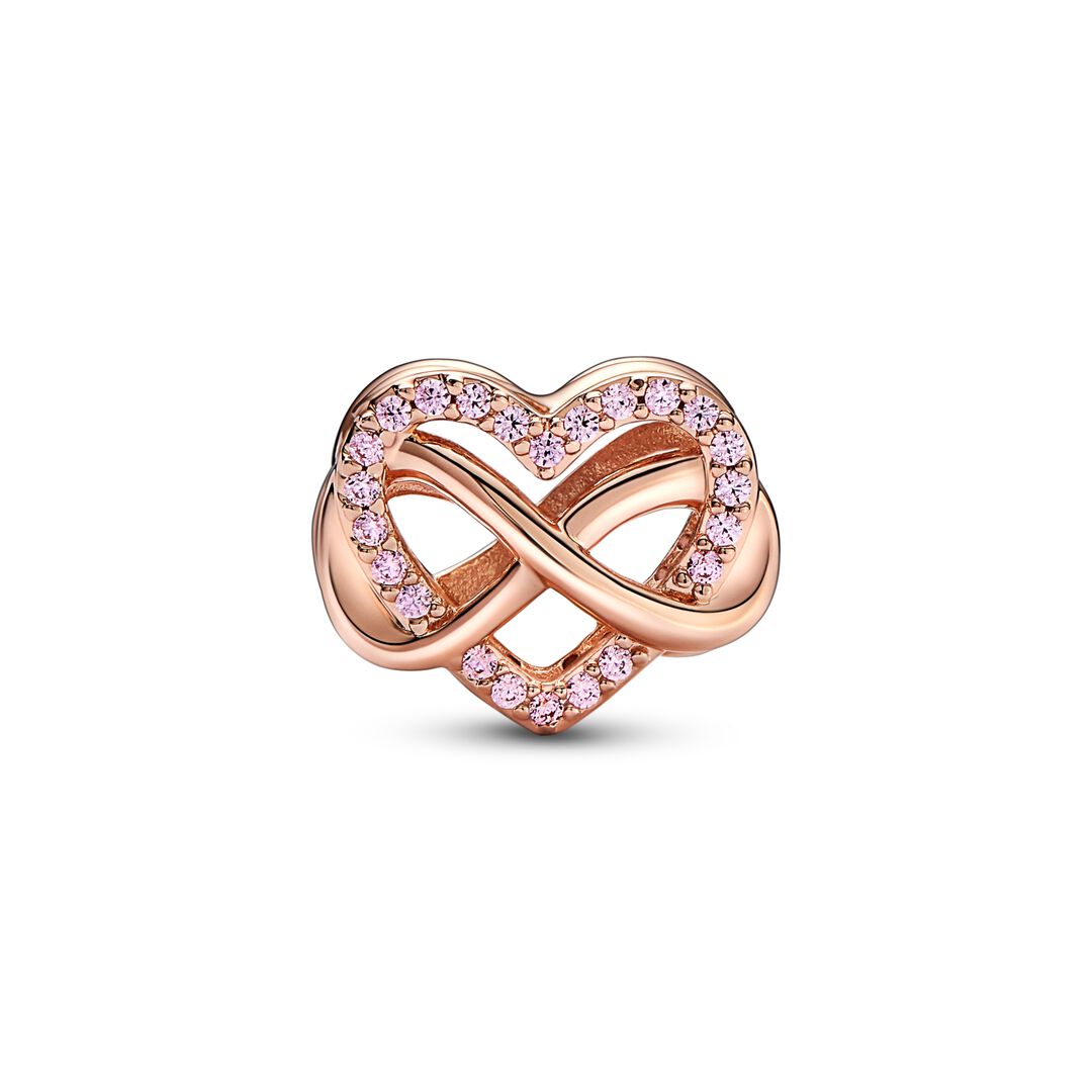 Sparkling Infinity Heart Charm