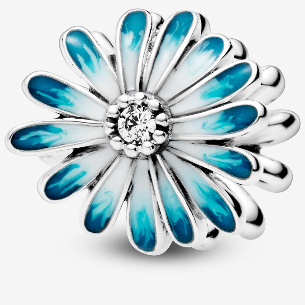 Blue Daisy Flower Charm | Sterling silver | Pandora Canada