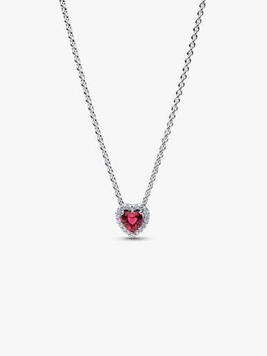 Collier à pendentif Cœur surélevé rouge