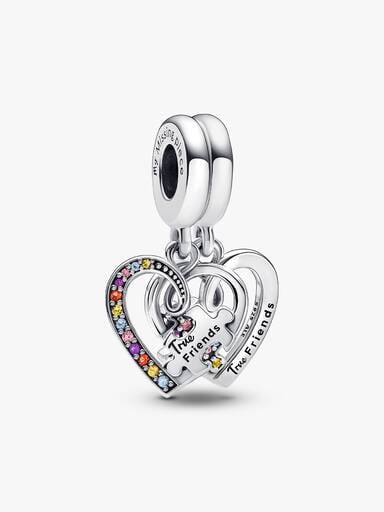 Charm-pendentif Puzzle d'amitié, cœur à séparer