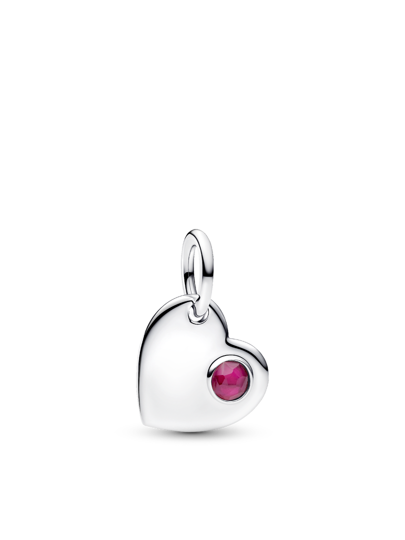 July Birthstone Heart Pendant Necklace