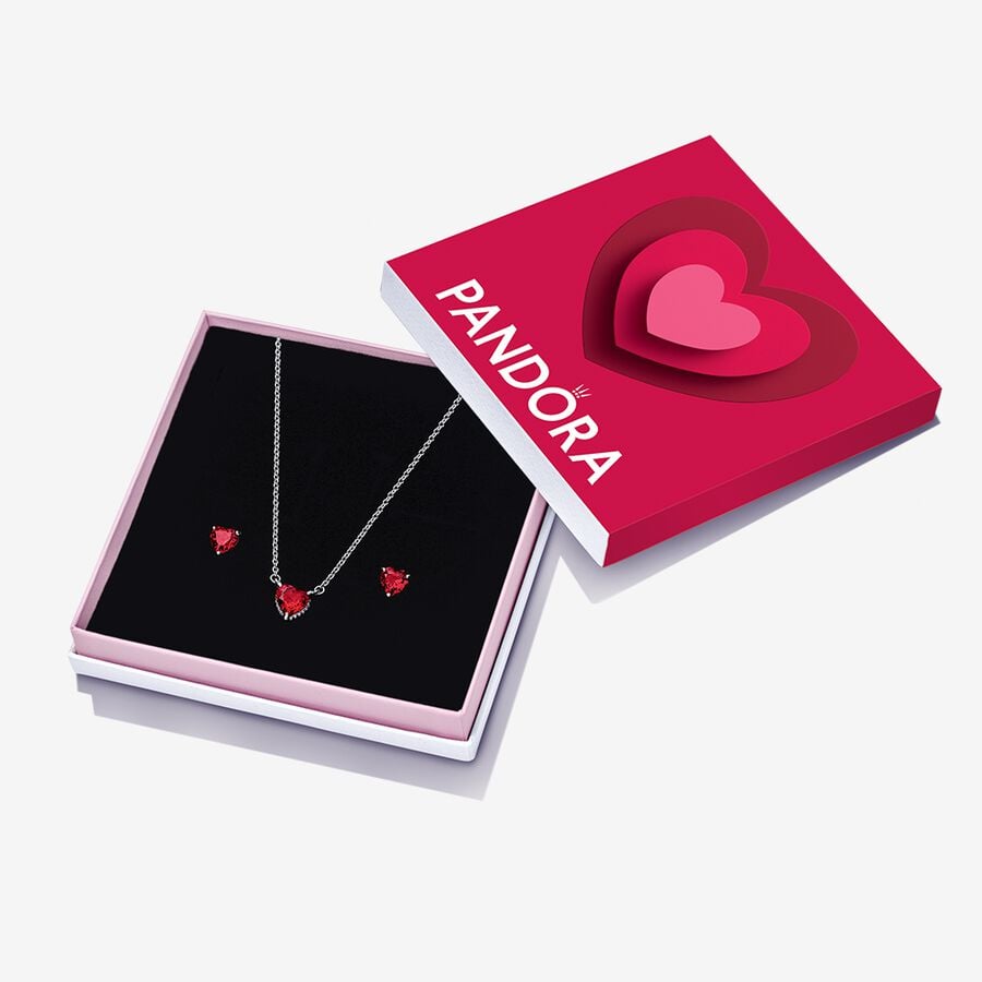 Sparkling Red Heart Jewelry Gift Set image number 0