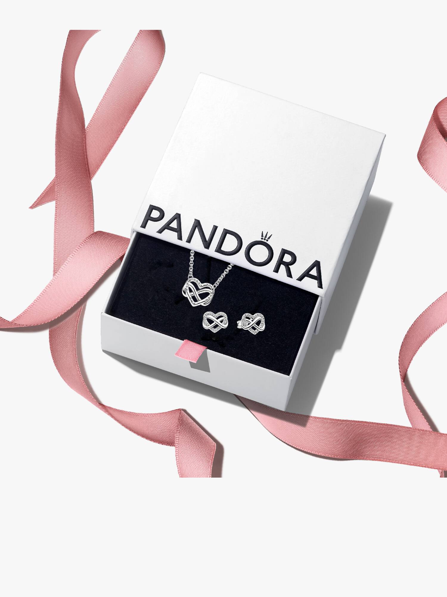 Silver Infinity Heart Jewelry Gift Set