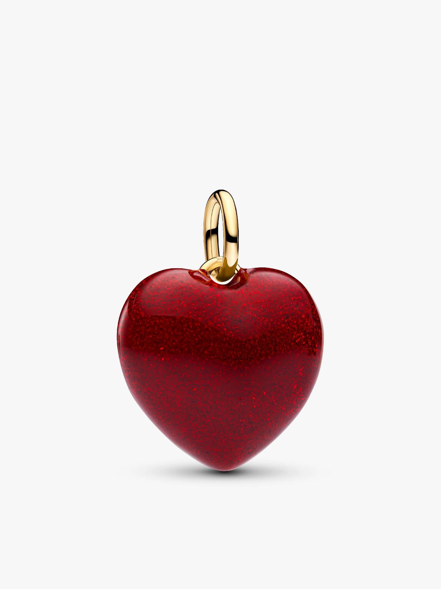 Charm-pendentif Cœur bombé rouge
