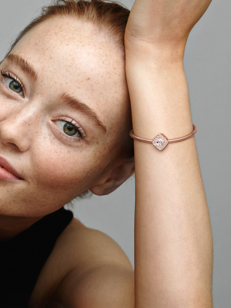 Square Sparkle Halo Charm