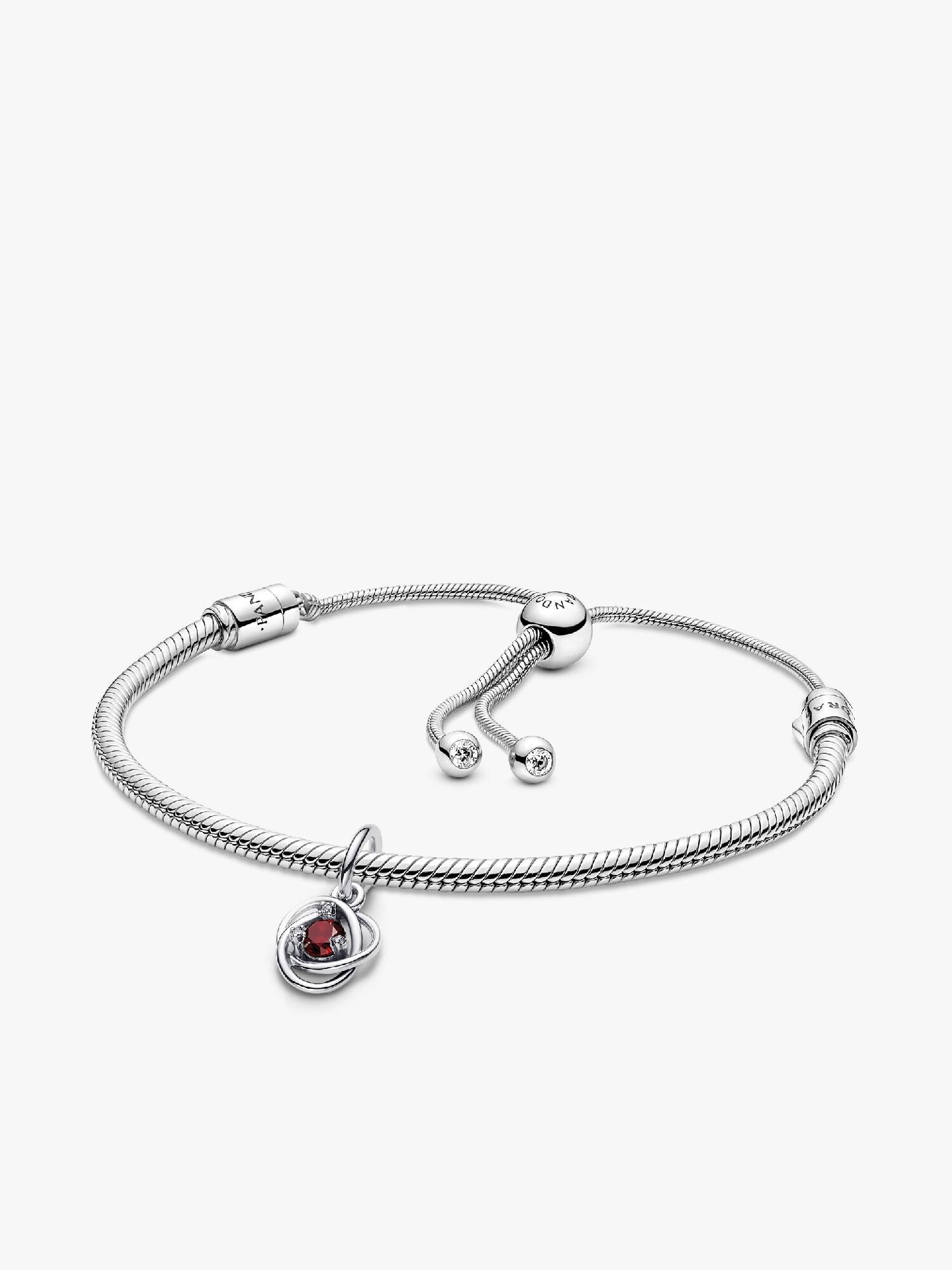 January Eternity Circle Dangle Charm Bracelet Set