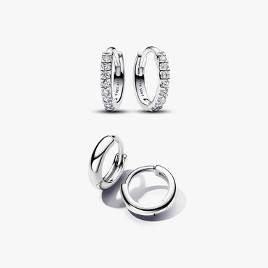 Sparkling Huggie Hoop Earring Set