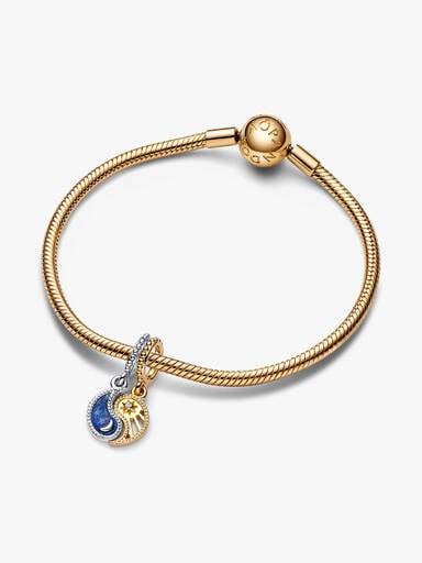 Two-tone Splittable Sun & Moon Dangle Charm