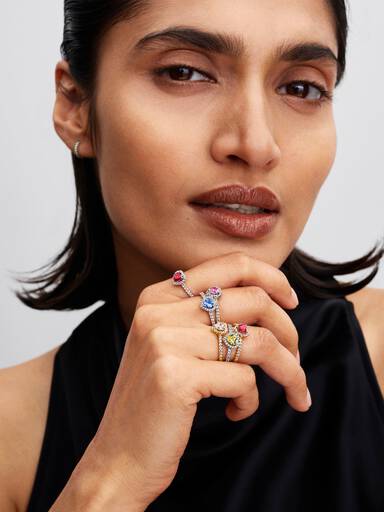 Bague Cœur rose surélevé