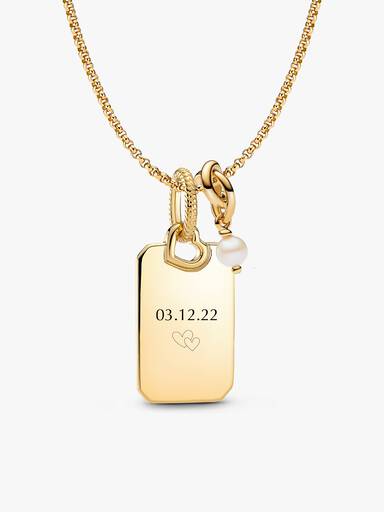 Collier à pendentif gravable avec charm Cercle éternel de juin