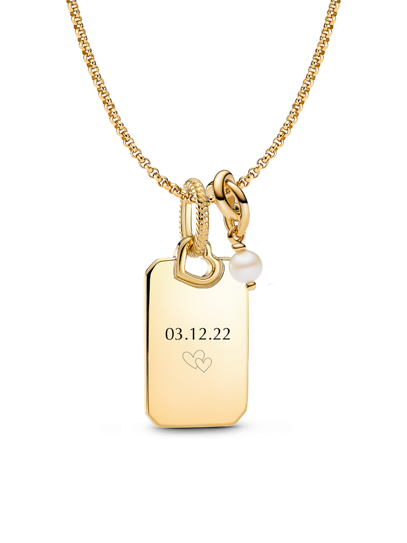 Collier à pendentif gravable avec charm Cercle éternel de juin