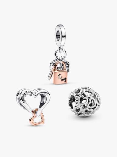 Love Lock and Key Charm Trio