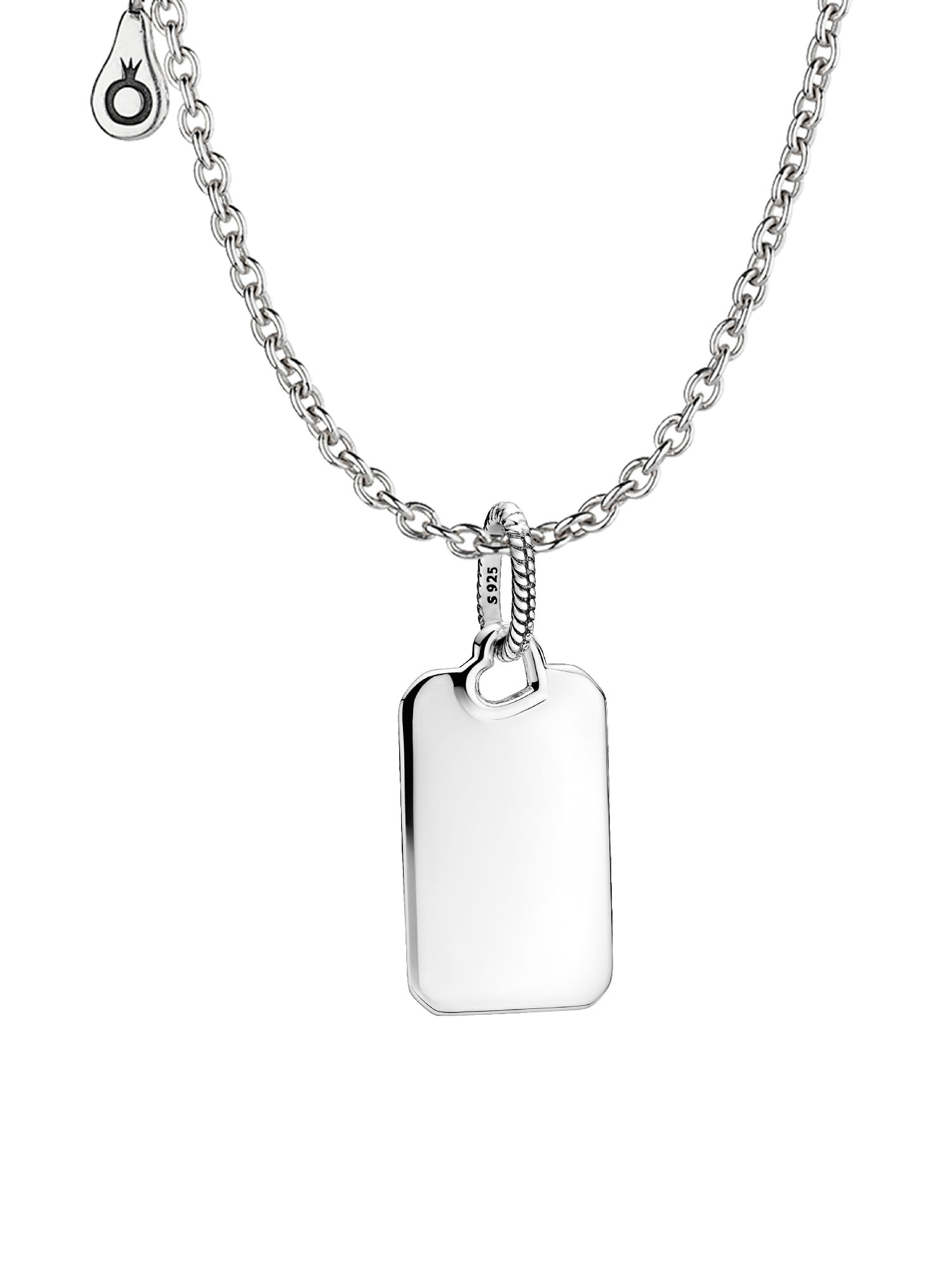 Engravable Rectangle Tag Pendant Necklace Set