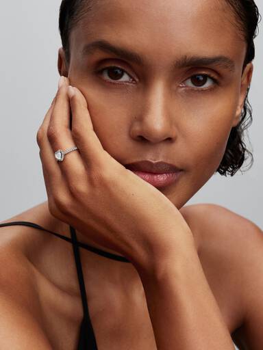 Bague Cœur blanc surélevé