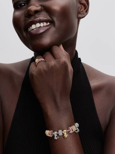 Bracelet à chaîne serpentine acett�� avec fermoir en cœur