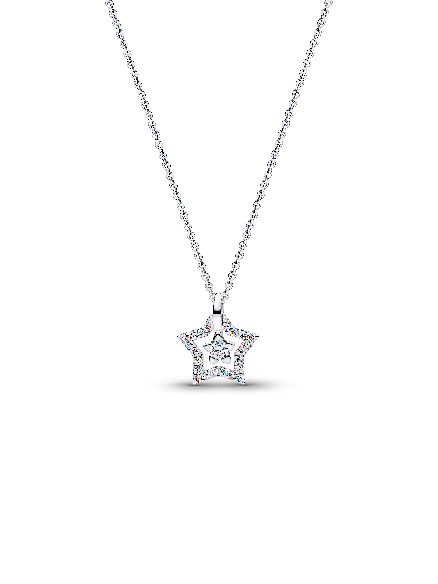 Pandora Talisman Sterling Silver Lab-Grown Diamond Star Pendant Necklace
