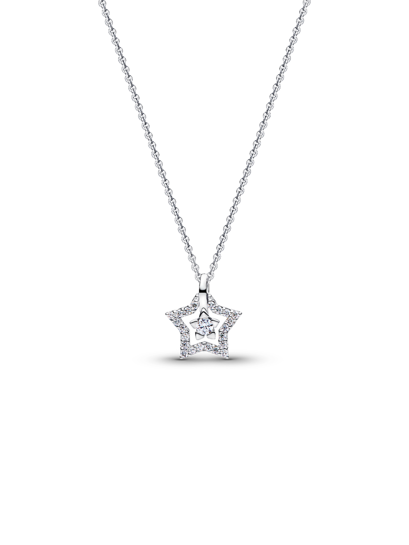 Pandora Talisman Sterling Silver Lab-Grown Diamond Star Pendant Necklace