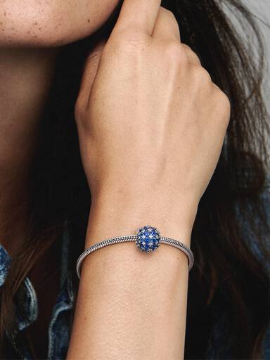 FINAL SALE - Sparkling Pavé Round Blue Charm
