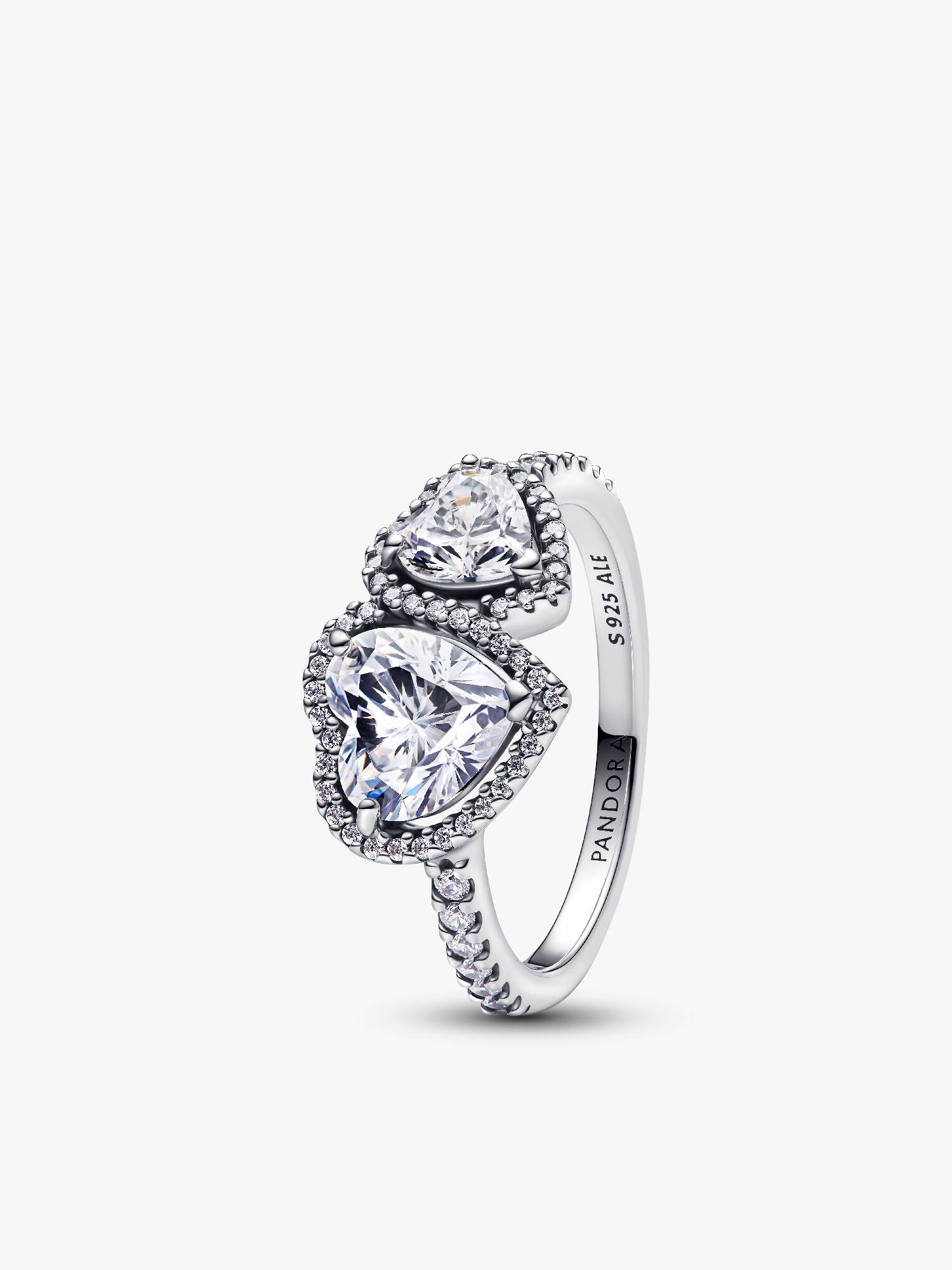 Bague Cœurs halo scintillants