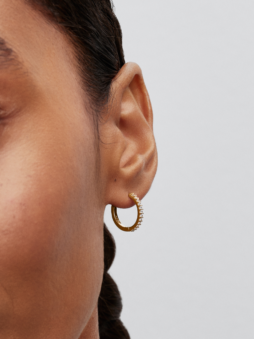 Small Sparkling Hoop Earrings