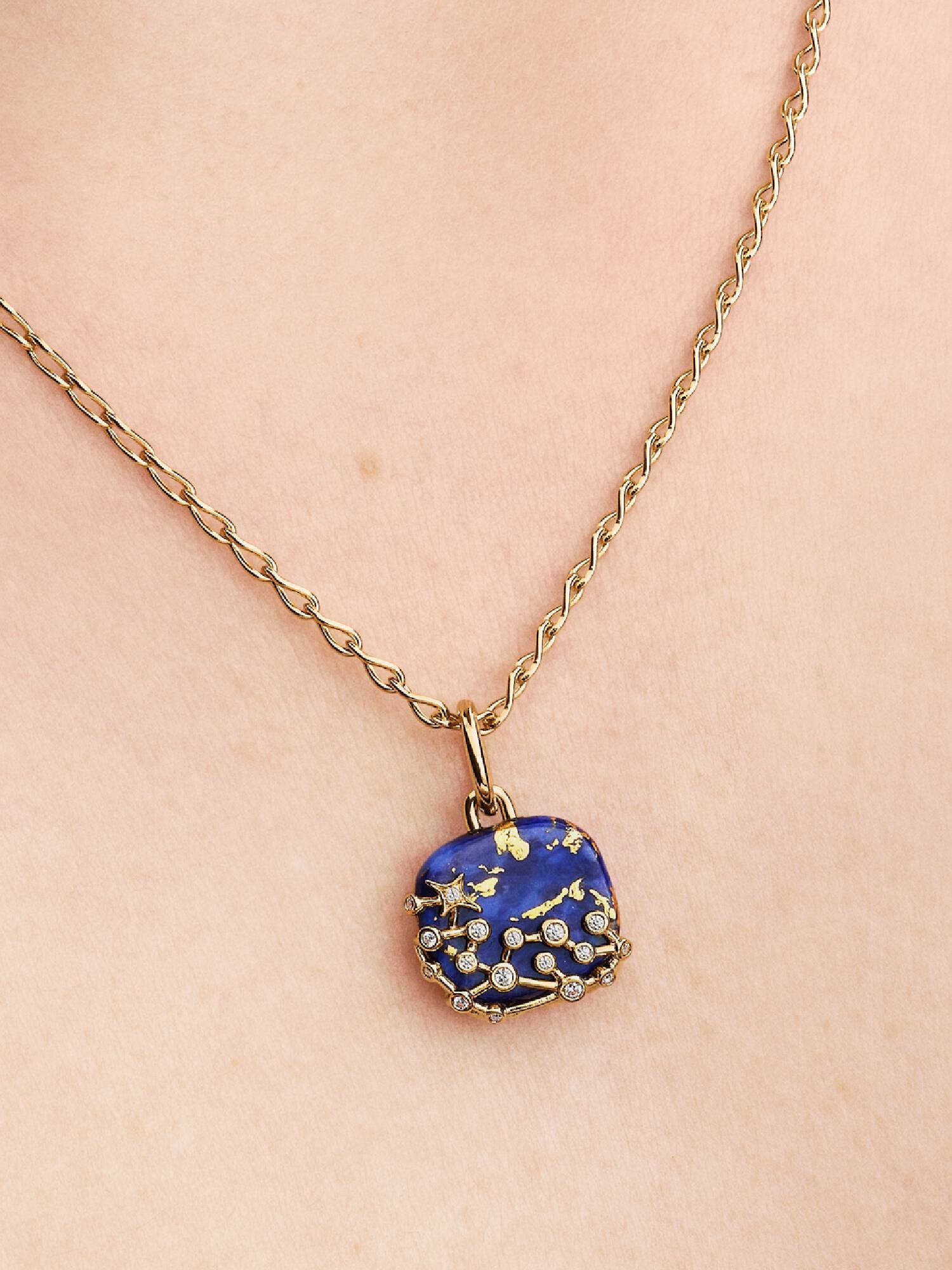 Charm-pendentif Constellation bleu céleste