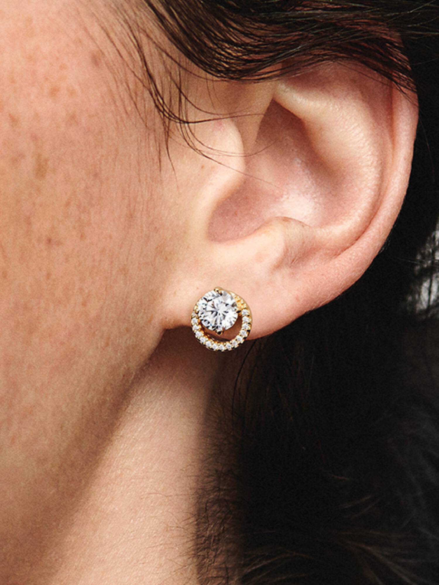 Clous d’oreille Halo rond scintillant