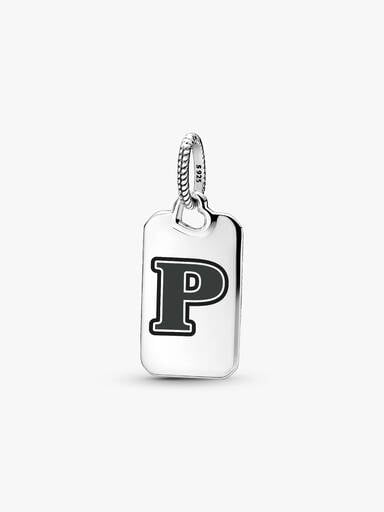 Letter P Rectangle Pendant