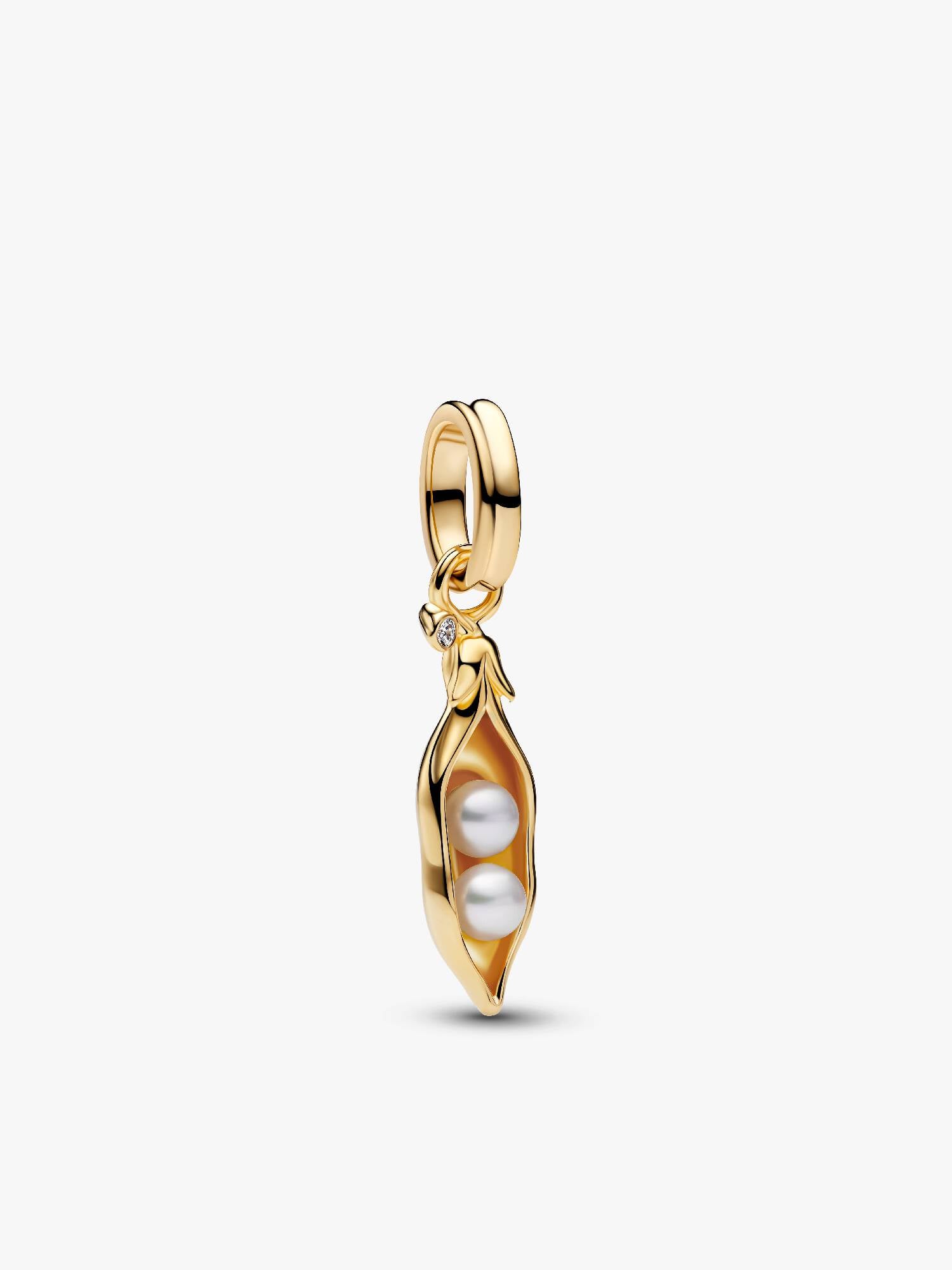 Charm-pendentif Petits pois avec perle de culture d’eau douce baroque traitée