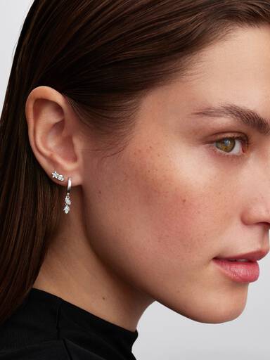 Pandora Talisman Sterling Silver Lab-Grown Diamond Evil Eye & Hamsa Hand Dangle Earrings