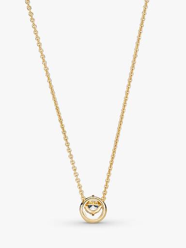 Collier à pendentif halo rond et scintillant