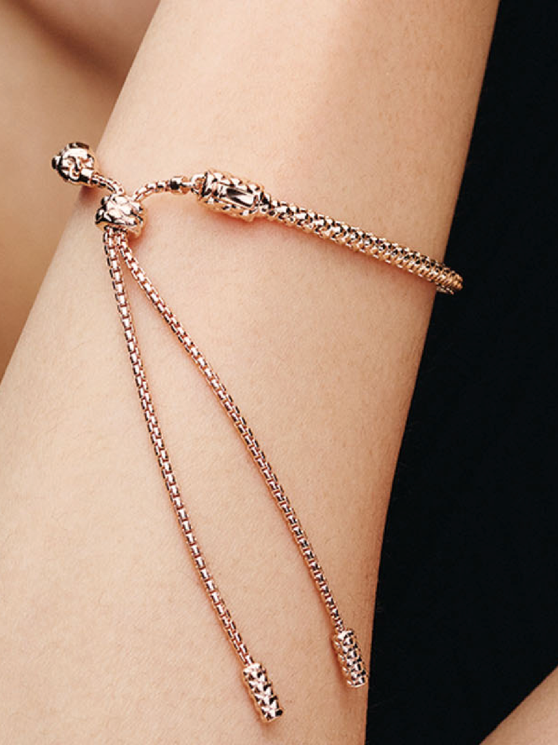Bracelet coulissant à chaîne cloutée