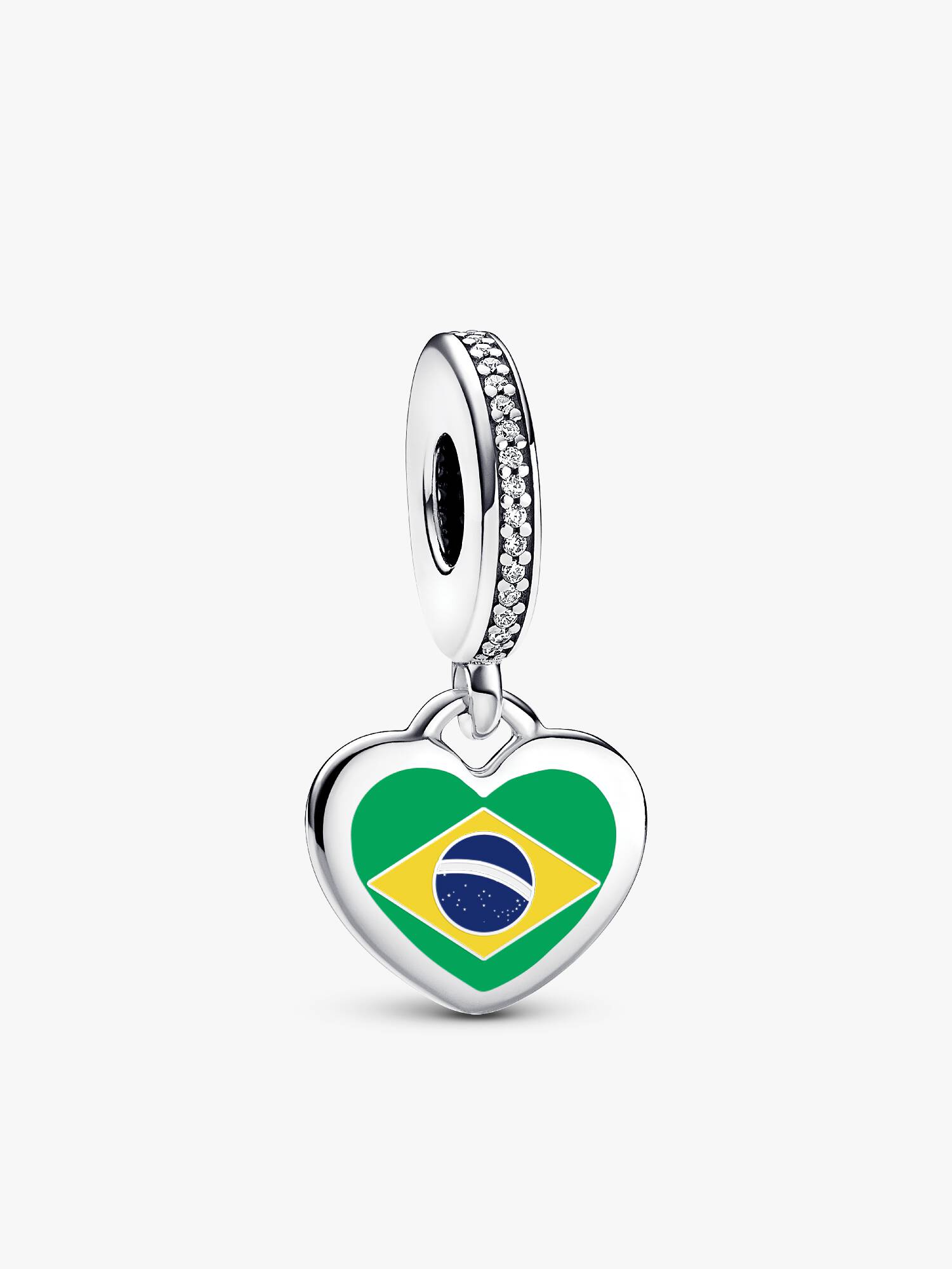 Brazil Flag Heart Charm