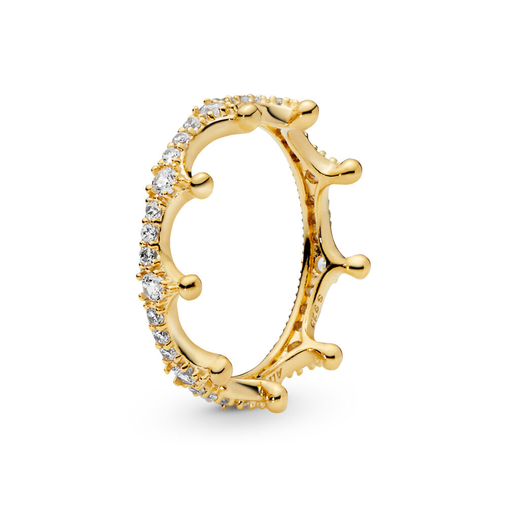 Clear Sparkling Crown Ring | Gold plated | Pandora Canada
