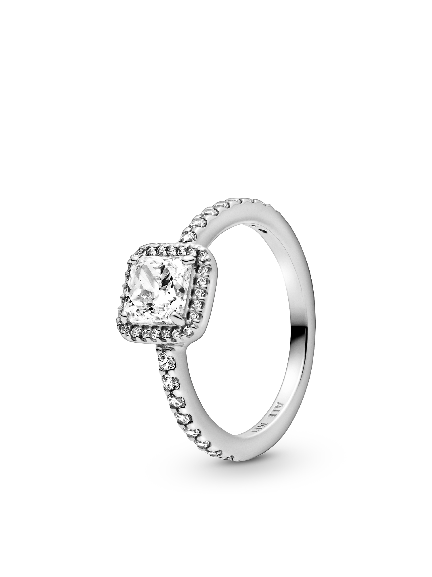 True Elegance Square Halo Ring Set