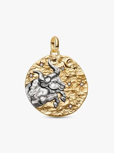 Taurus Zodiac Oversized Medallion Charm