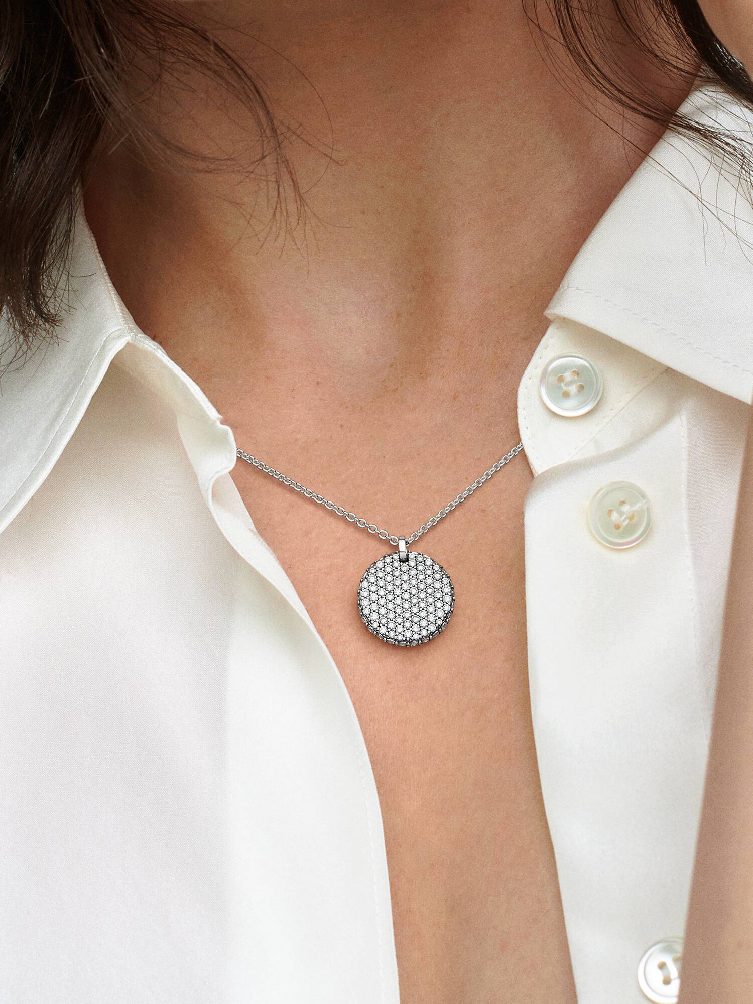 FINAL SALE - Pandora Timeless Pavé Round Pendant Necklace
