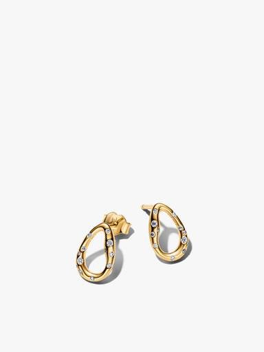 Ensemble de collier et boucles d'oreilles ovales serti de pierres