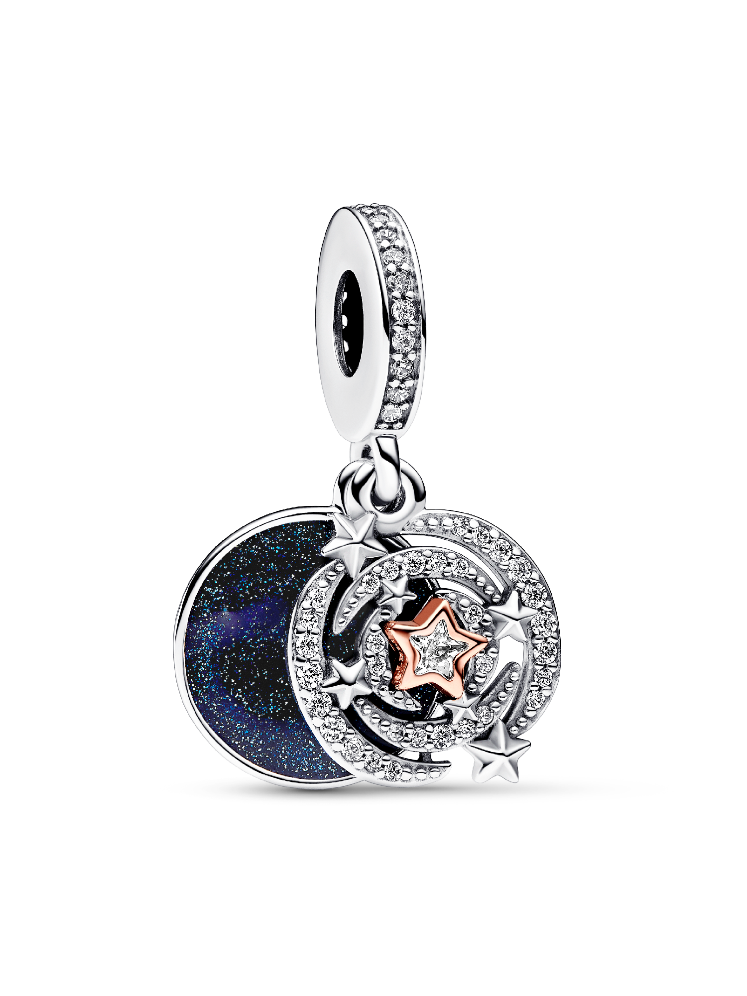 Two-tone Shooting Star Double Dangle Charm