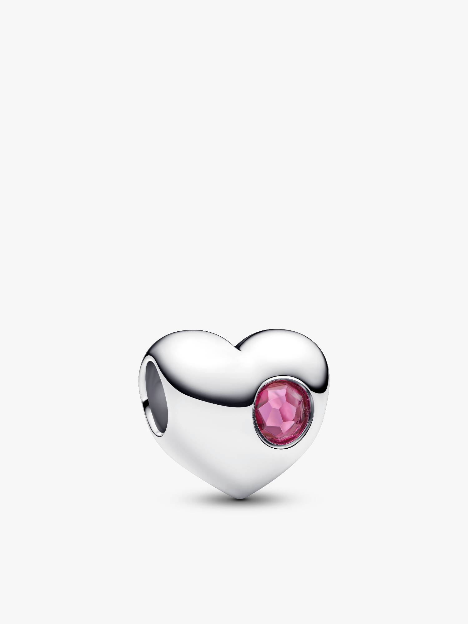 Charm Cœur avec pierre rose d'octobre gravable
