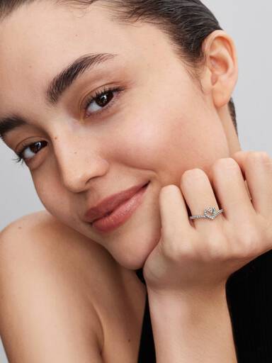 Bague coeur scintillant