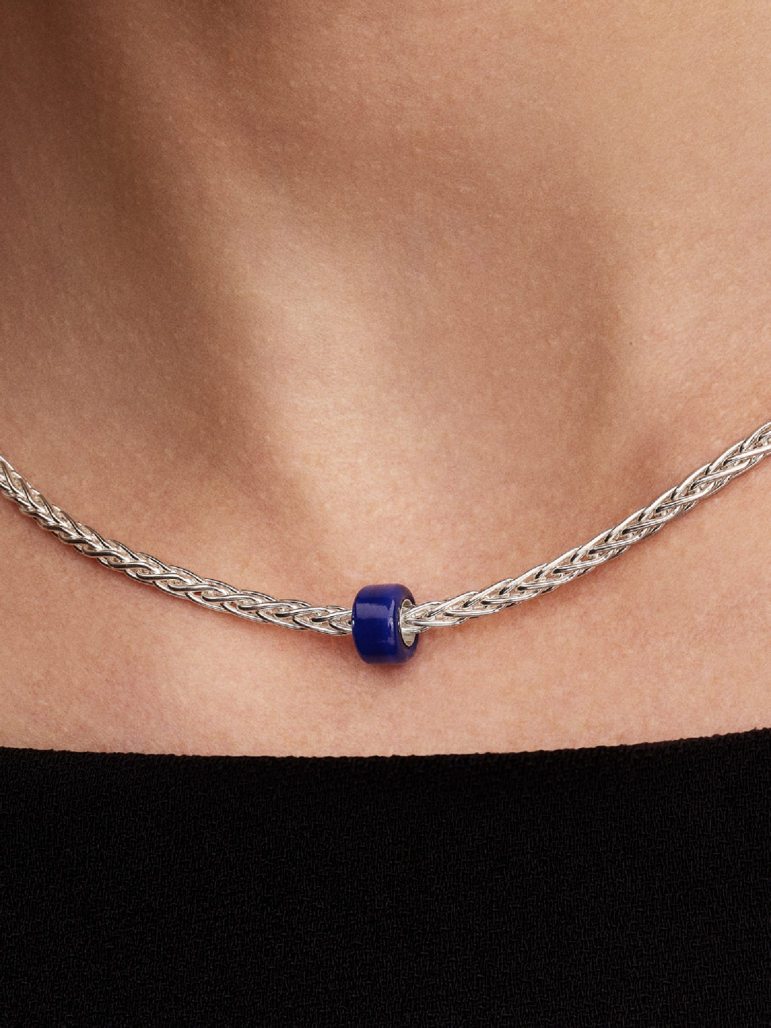 Mini charm en verre de Murano bleu