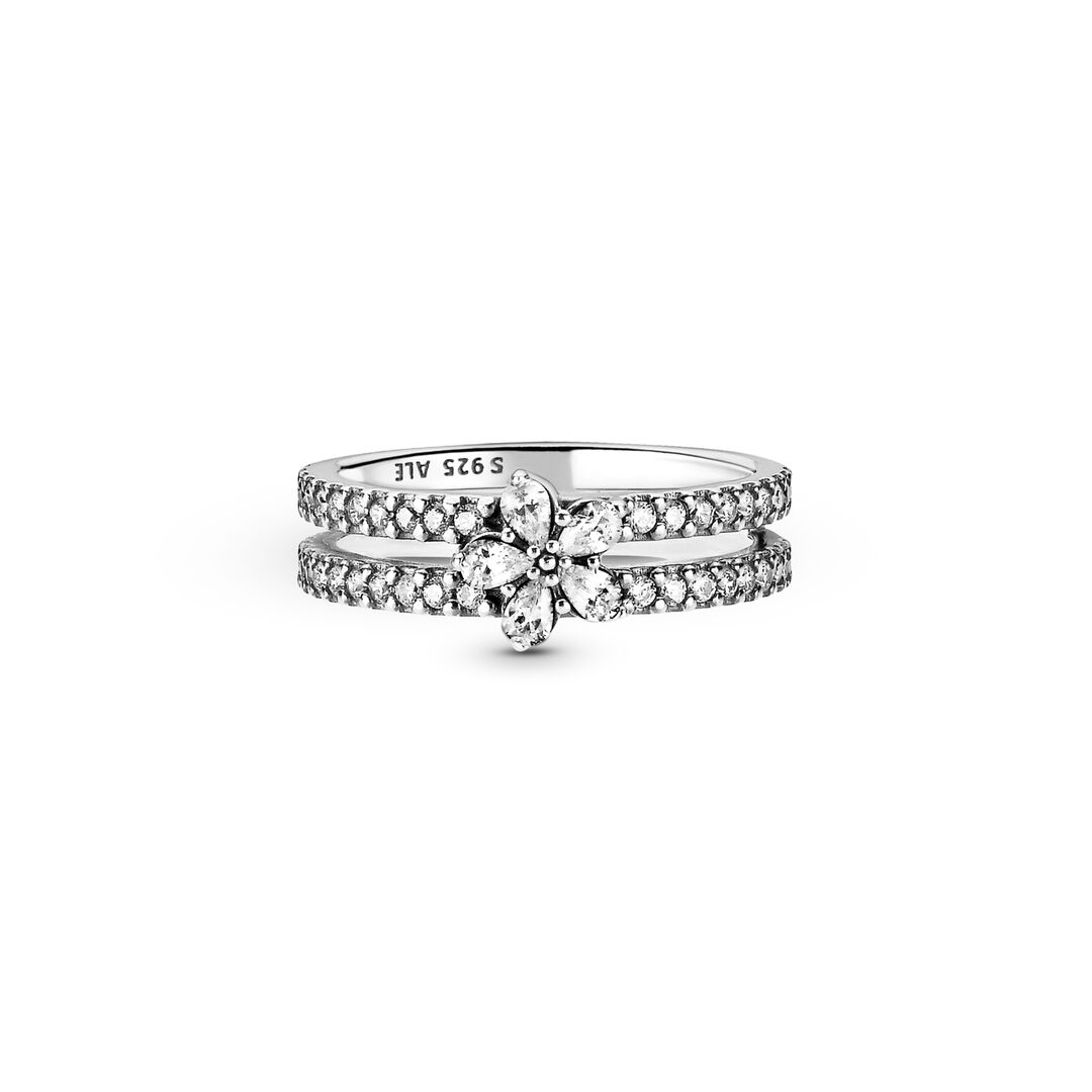 FINAL SALE - Sparkling Snowflake Double Ring