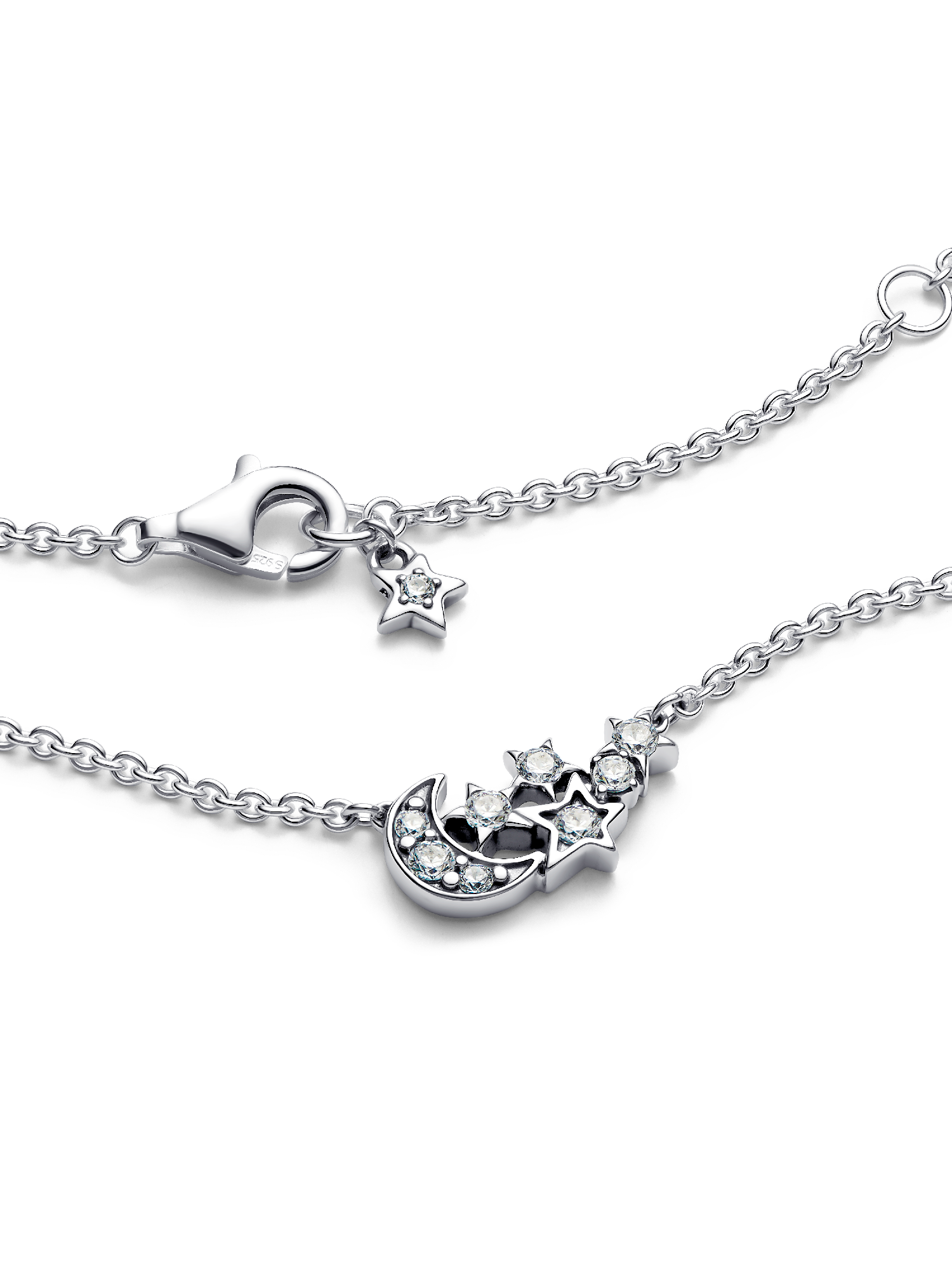 Sparkling Moon & Star Collier Necklace