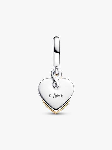Engravable Mom Double Dangle Charm with Lab-Grown Diamond