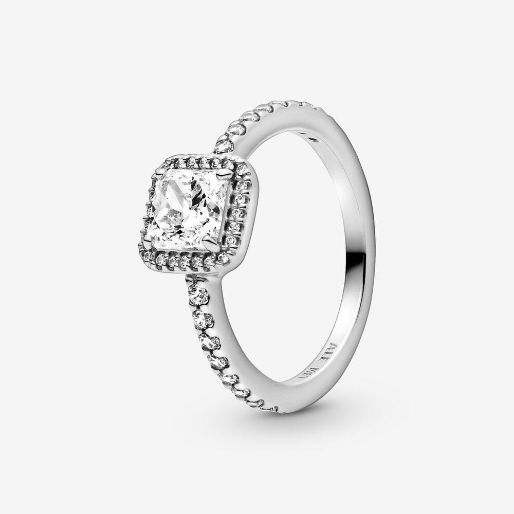 Square Sparkle Halo Ring | Sterling silver | Pandora Canada