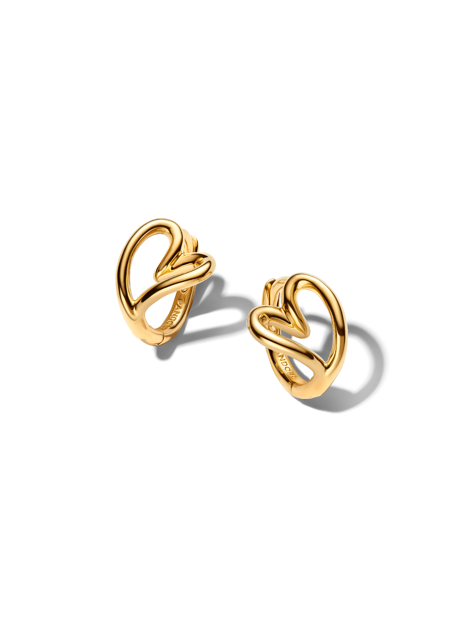 Organically Shaped Heart Small Hoop Earrings