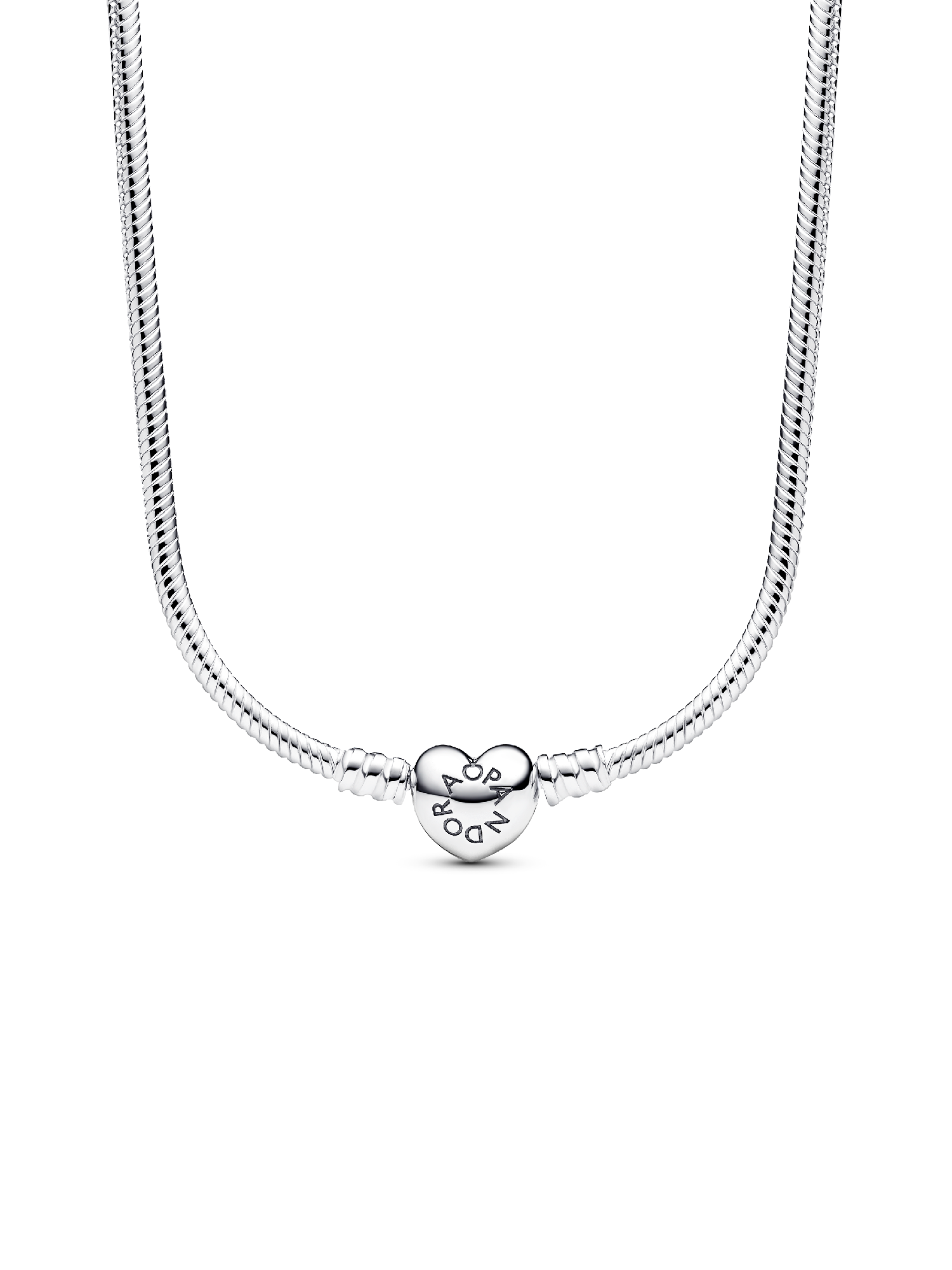 Heart Clasp Snake Chain Necklace | Sterling silver | Pandora Canada